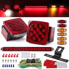 Rear Led Submersible Trailer Tail Light Kit For Boat Marker Truck Waterproof Red