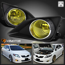 Fits 2009-2010 Toyota Corolla Yellow Bumper Driving Fog Lights Pair Lampsswitch