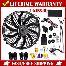 16 Inch Black Electric Cooling Radiator Fan Curved Hot Rod With Mount Kit Ls