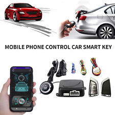Car Keyless Entry Engine Start Alarm System Push Button Remote Starter Stop App
