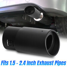Car Rear Exhaust Pipe Tip Tail Muffler Stainless Steel Round Accessories Black
