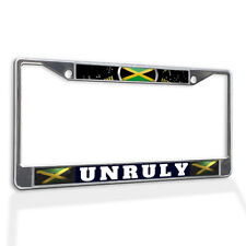 Metal License Plate Frame Vinyl Insert Unruly Jamaican Jamaica A