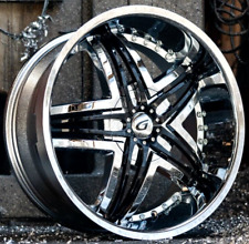 4 Custom 20 Inch Wheels Rims 5x114.3 5x120 35mm Chrome Black Trim