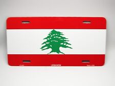 Lebanon Flag Metal Car License Plate Auto Tag. Lebanese Flag Car License Plate