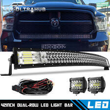 For Dodge Ram 1500 2500 3500 Bumper 40 Led Light Bar Combo 4 Pods Lights Kit