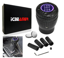 Jdm 100 Real Carbon Fiber Manual Shifter Gear Shift Knob Led Purple Light T104