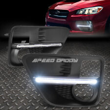 For 15-17 Subaru Wrx Sti Led Drl Bar Bumper Driving Fog Light Lamp Bezel Cover