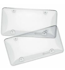 Zone Tech 2 Clear License Plate Tag Frame Covers Bubble Shields Protector Car