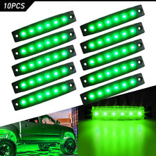 10 Pods Underglow Lights Green Strip Led Underbody Rock Lamp For Jeep Atv Smoked