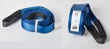 2x Tow Strap 20ft 3 6.5ton 14000lb Blue Winch Sling Off-road Utv Recovery 3x20