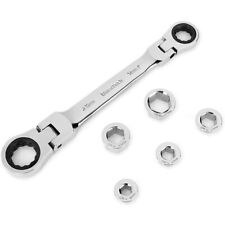 Duratech Ratcheting Wrench Set Flex-head Double Box End 8-19mm 72 Tooth Gear Set