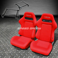 Pair Nrg Type-r Style Red Cloth Racing Seatbracket For 02-06 Acura Rsx Dc5