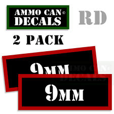 9mm Ammo Can Sticker Bullet Can Box Army Gun Safety Hunting 2 Pack Rd