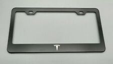 Tesla Logo Black Metal License Plate Frame Included 2 Free Screw Caps And Caps