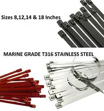 Universal T316 Stainless Steel Zip Tie Cable For Exhaust Header Wrap Red Black