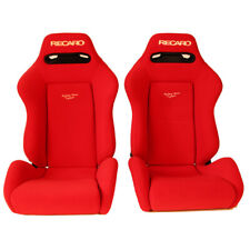 Pair Of Used Jdm Recaro Sr3 Red Bucket Sport Seats Racing Porche Honda Auto Cars