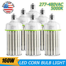 6pack 480v 160w Corn Led Light Bulb E39 Indoor Outdoor Garage Shop Area Lighting