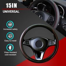 For Honda 15 Car Accessories Steering Wheel Cover Black Red Leather Anti-slip