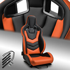 Reclinable Pvc Racing Seats Universal Car Seat Black-orange Evo-series Wsliders
