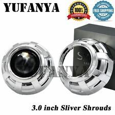 3.0 Inch Silver Shrouds Fit Biled Projector Lens Headlight Retrofit Diy