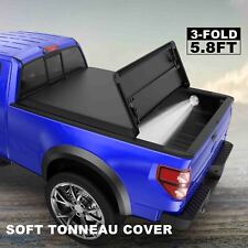 Truck Tonneau Cover For 04-07 Gmc Sierra Chevy Silverado 5.8ft Bed Soft 3-fold