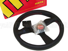 Momo Steering Wheel Monte Carlo 320mm Leather Red Stitch Red Horn