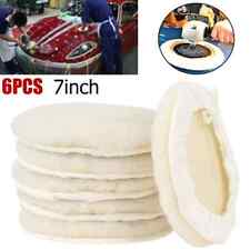 6pcs 7inch Auto Car Wool Bonnet Buffing Wheel Pad Buffer Polishing Polisher Usa