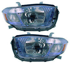 For 2008-2010 Toyota Highlander Headlight Halogen Set Driver And Passenger Side