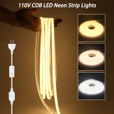 1-25m 110v Cob Led Neon Strip Lights Waterproof Rope Outdoor Lighting Us Plug