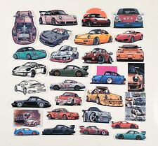 29pc Vinyl Stickers Of Porsche 911 993 996 997 964 Vinyl Stickers