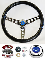 1957 Bel Air 210 150 Steering Wheel Blue Bowtie 14 12 Classic Chrome