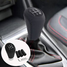 Black Leather Shift Knob 5-speed For Car Manual Round Gear Stick Shifter Lever