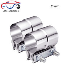 2pcs 2 Lap Joint Exhaust Band Clamp Muffler Sleeve Coupler Stainless Steel