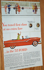 1955 Ford Fairlane Sunliner Original Vintage Advertisement Print Ad-55