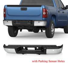 1x Chrome Rear Bumper For 2007-13 Chevy Silverado Gmc Sierra W Parking Sensors