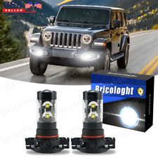 2x Psx24w 2504 Xenon White Led Fog Light Bulbs For 2010-2019 Jeep Wrangler Jk Jl