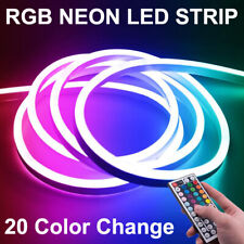 12v Smd 3535 Rgb Flexible Led Strip Waterproof Sign Neon Lights Silicone Tube Us