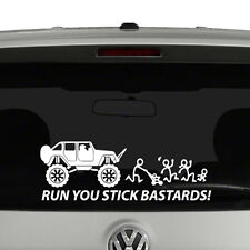 Run You Stick Bastards Suv Stick Figure Family Vinyl Decal Sticker Car Window