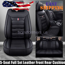 Pu Leather Black Front Rear 5-sits Protector Seat Cover Fits For Ford Escape