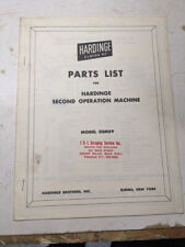 Hardinge Service Parts List Manual Catalog 2nd Operation Machines Model Dsm59