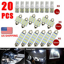 20pcs Led Interior Lights Bulbs Kit Car Trunk Dome License Plate Lamps 6000k Usa