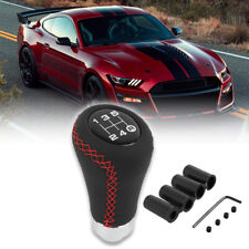 Car Gear Shifter Knob 5 Speed Manual Stick Shift Handle Leather For Ford Mustang