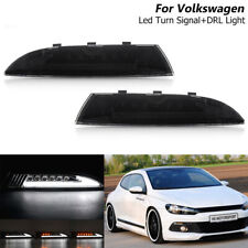Sequential Smoked Led Front Turn Signal Light Drl For 2008-2013 Vw Scirocco Mk3