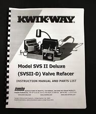 Kwik-way Model Svsii-d Valve Refacer Instruction Manual And Parts List