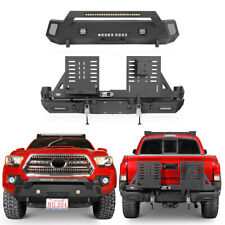 Fit 16-23 Toyota Tacoma Front Rear Bumper W Tire Carrier Jerry Can Holder