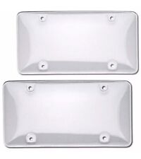 2 X Clear License Plate Tag Frame Covers Bubble Shields Protector For Us Car