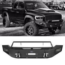 For 2006 2007 2008 Dodge Ram 1500 Front Bumper Wwinch Plate Lights D-rings