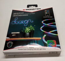 Monster Basics Rgb Color Flow 6.5 Neon Led Light Strip W Usb Plug-in Remote