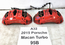  15-18 Oem Porsche Macan 95b Front Left Right Brake Calipers Brembo Red Set