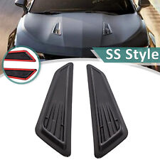 Ss Style Black Bonnet Decorative Hood Vent Scoop Covers For 16-23 Chevy Camaro
